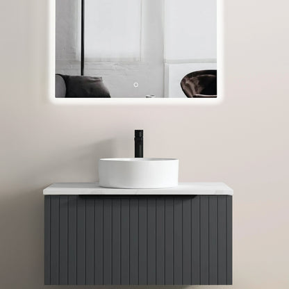 Discovery Dark Grey Fluted Vanity - 800mm