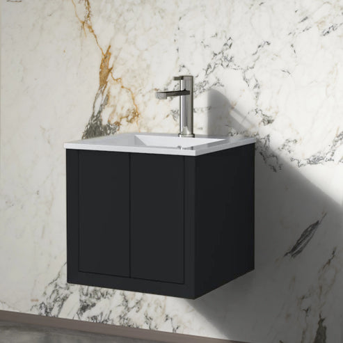 Fortorro Matt Black Cloakroom Vanity - 400mm