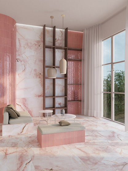 Pink Sky Onyx Matt Tile - 1200x600mm