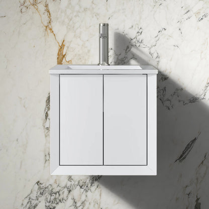 Fortorro Matt White Cloakroom Vanity - 400mm