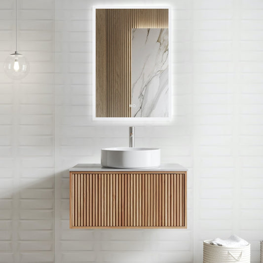 Drayton Solid Wood Fluted Vanity With/Without Mirror - 400mm / 600mm / 800mm