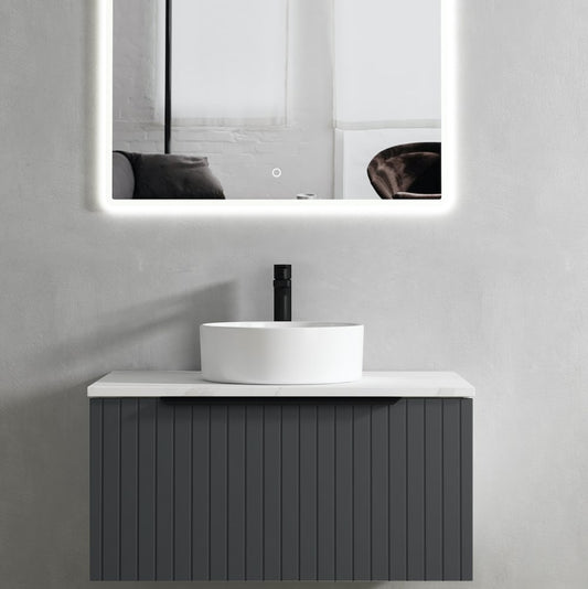 Discovery Dark Grey Fluted Vanity - 800mm