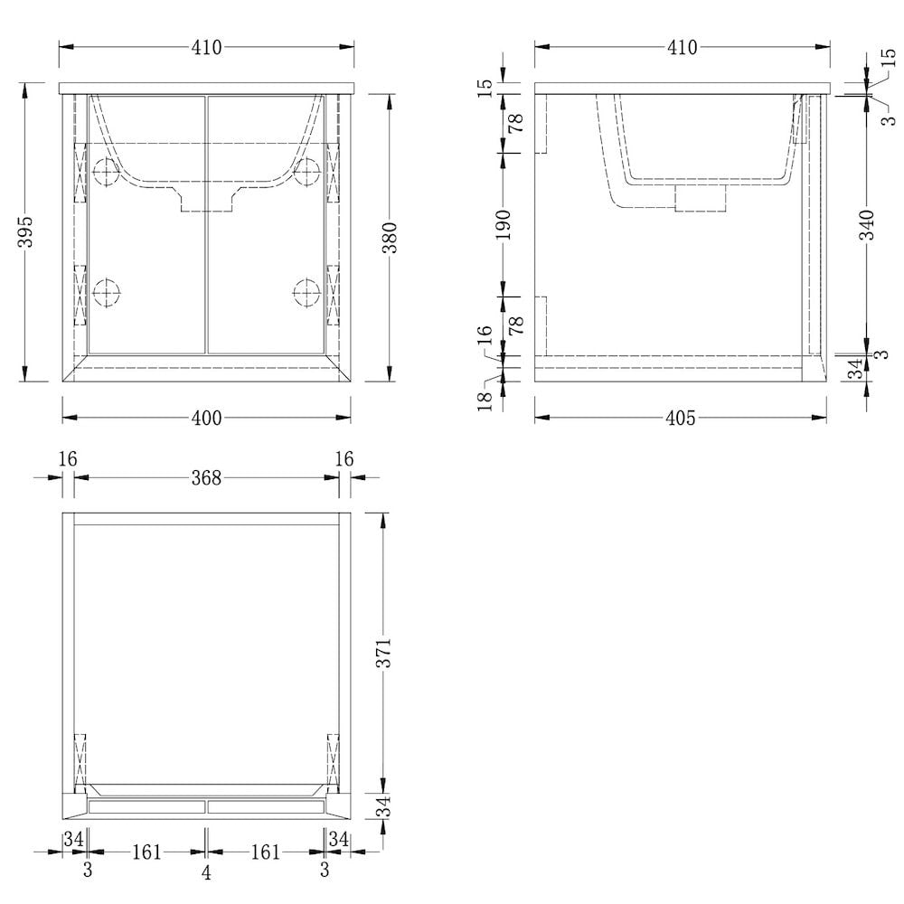 Fortorro Cream Cloakroom Vanity - 400mm