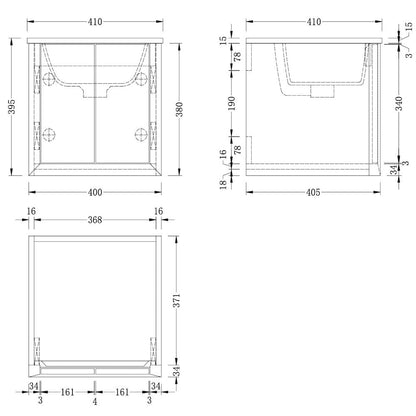 Fortorro Cream Cloakroom Vanity - 400mm